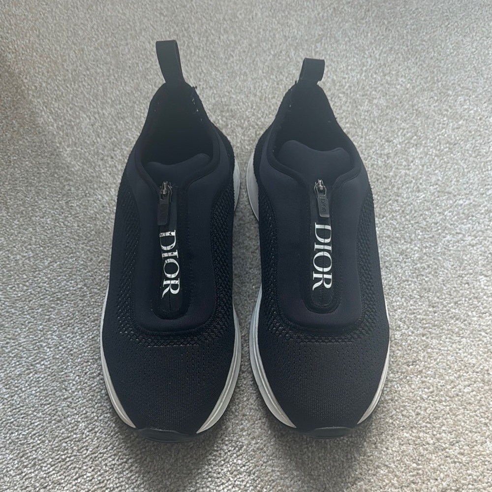 Dior Black Knit Slip-On Sneakers